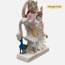 Elegant Radha Krishna Jugal Statue with Peacock - Polymarble