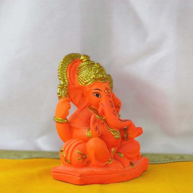 Resin God Ganesha in Orange Color