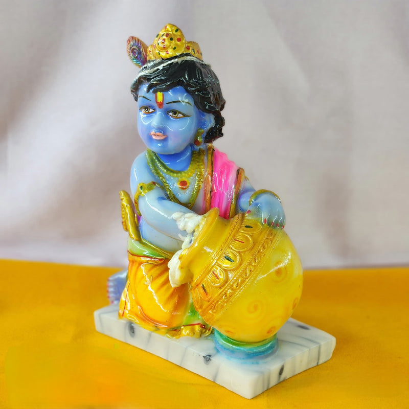 Lord Krishna Eating Makhan(butter) - Polyresin