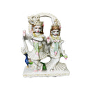 Elegant Radha Krishna Jugal Statue with Peacock - Polymarble