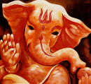 Holy Ganesha - Silk Painting