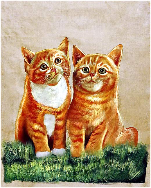 Silk Painting 'Pretty Cats'