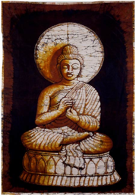 Lord Buddha Enlightened Guru - Batik Painting