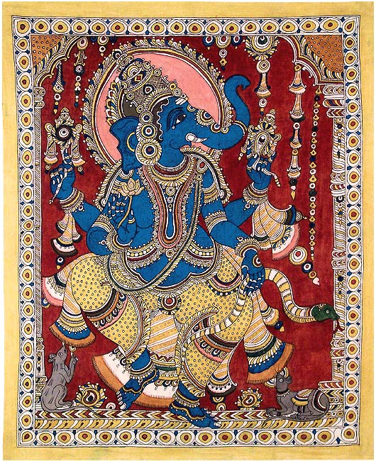 The Elephant Headed God - Kalamkari Painting