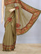 Henna Green Saree with Heavy Border and Patch Work