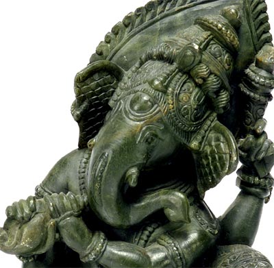 Ganesha Blows His Conch Shell