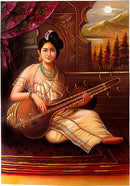 Malabar Lady with Veena - Oil Painting