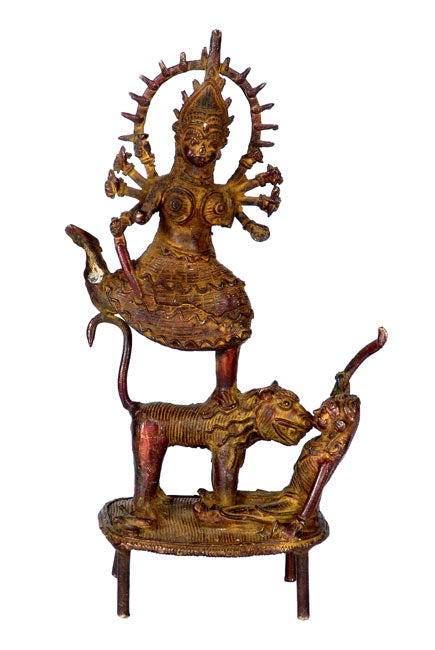 Goddess Durga Running After the Demon