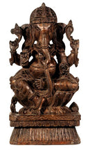 Radiant Ganesha - Wood Statuette