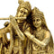 Radha Krishna with Cow - Brass Sculpture