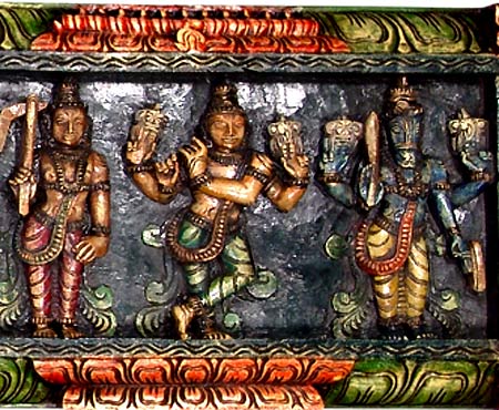 Incarnations of Lord Vishnu - Wood Panel