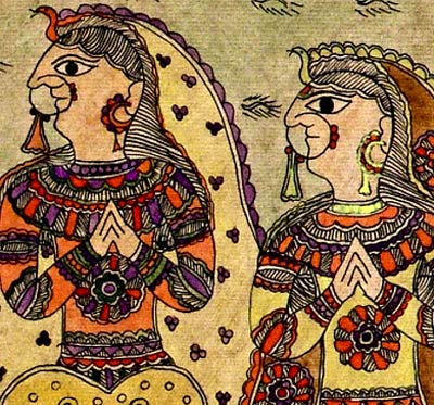 Wives Of  Snake kaaliyan Praising Krishna