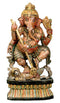 Valiant Warrior Ganapati - Wood Statue