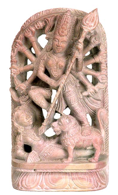 The End of Demon Mahishasura - Stone Statue