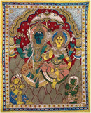 Lord Shiva Seated with Consort Uma - Kalamkari Painting