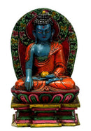 Blue Buddha - Nepalese Wood Carving