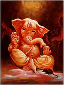 Holy Ganesha - Silk Painting