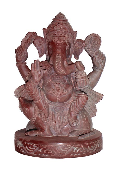 Pink Ganesha-Hand Carved Statue