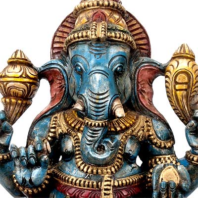 Shyama Ganesha - Wood Sculpture