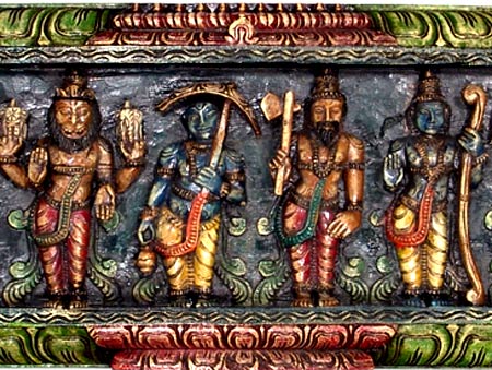 Incarnations of Lord Vishnu - Wood Panel