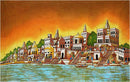 Holy Ganga Ghats at Kashi - Batik Painting