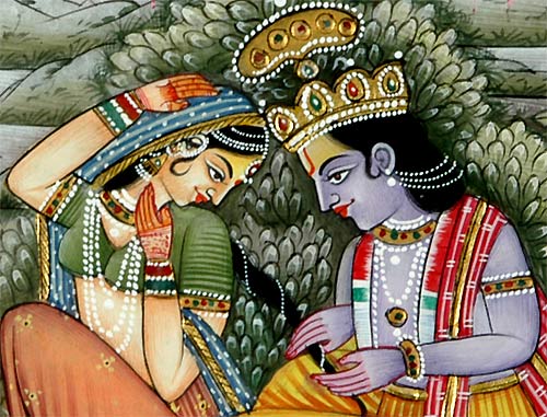 Krishna's Loves For Radha - set of 2 Paintings