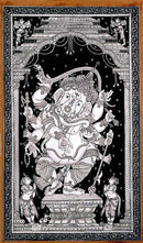 Dancing God Ganesha - Patachitra Painting