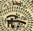 Golden Sand-Warli Daily Life Painting