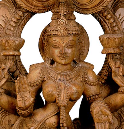 'Laxmi' Goddess of Prosperity - Wooden Sculpture