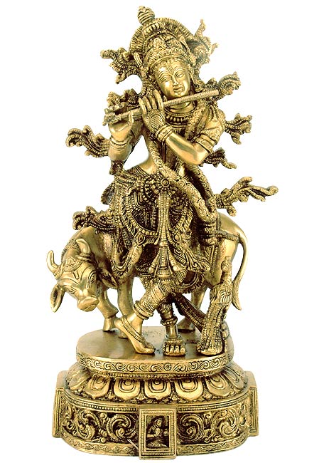 Cowherd Krishna - Brass Sculpture