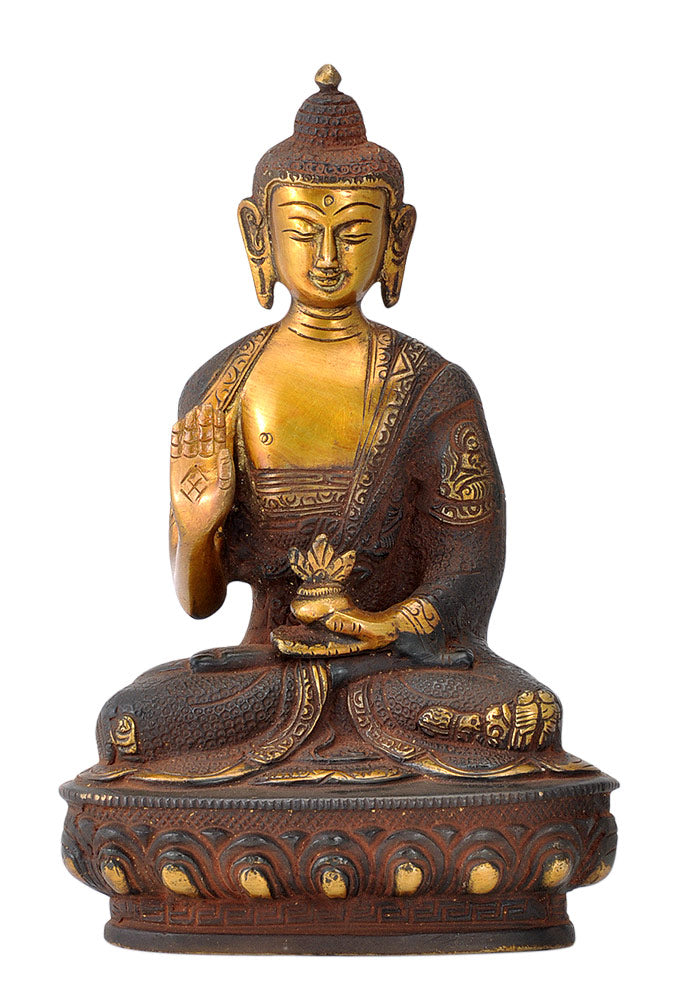 Ethnic Brass Buddha Golden Brown Finish