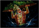 Lord Hanuman Carrying Sanjivani Hill - Velvet Painting