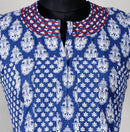 Long Blue Printed Kurti