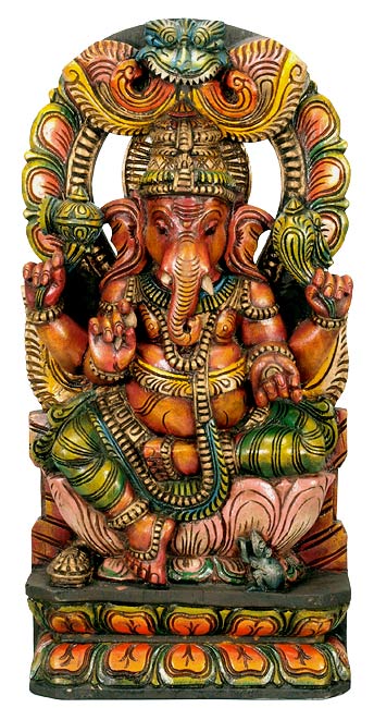 Lord Gajanana Ganesha - Wood Statuette