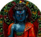 Blue Buddha - Nepalese Wood Carving