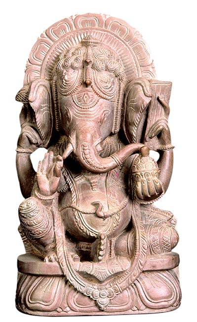 Lovely Ganesha - Pink Soft Stone Statue