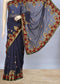 Navy Blue Saree with Ornate Border