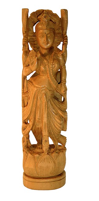 Standing Laxmi-Wood Statue