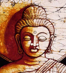 Lord Buddha Enlightened Guru - Batik Painting