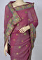 Purple Fusion Sari with Heavy Embroidery