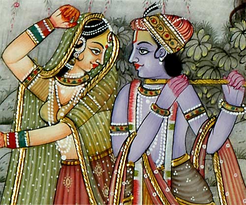 Krishna's Loves For Radha - set of 2 Paintings