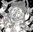 Dancing God Ganesha - Patachitra Painting