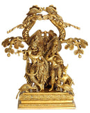 Radha Madhav Under a Tree - Brass Sculpture