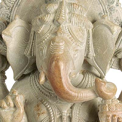 'Lord Ganesha' Pink Stone Statue