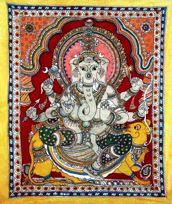 Vighneshwara Ganesa Kalamkari Painting