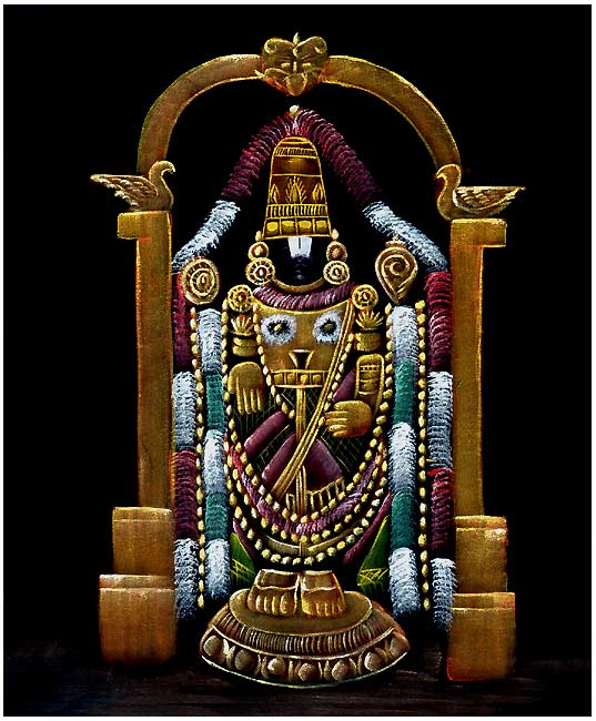 Benevolent Lord Tirupathi - Velvet Painting