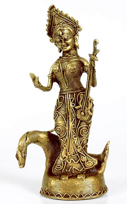 Goddess Saraswati - Tribal Folk Sculpture