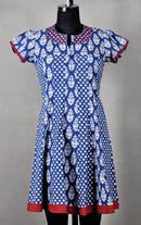 Long Blue Printed Kurti