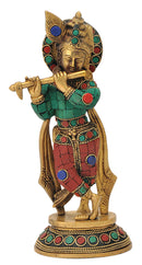 Murlimanohar Playing Flute Brass Statue