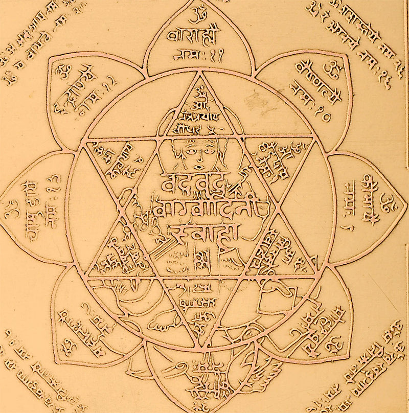 Sri Saraswati Yantra in Copper